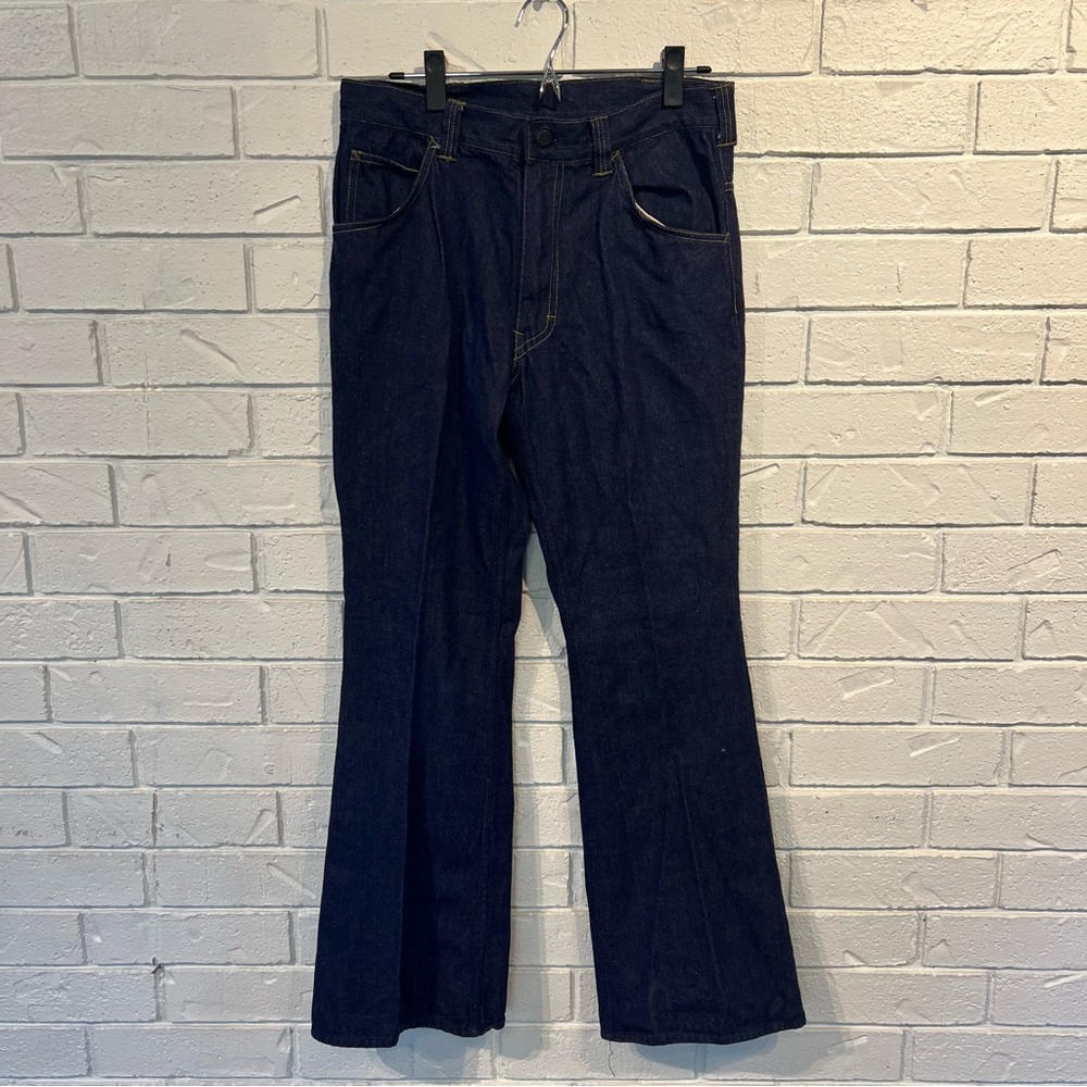 Vintage 60s 70s Golden Horse Flare Blue Jeans 32”x 31”
